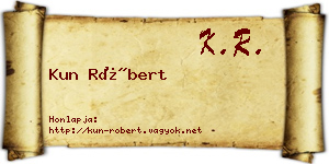 Kun Róbert névjegykártya