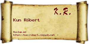 Kun Róbert névjegykártya